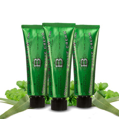 C.O. Bigelow travel shaving cream three-pack packaging, travel-friendly option for a smooth shave.