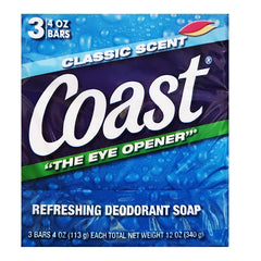 Coast Bano Original Azul: empaque atractivo para cuidado diario.