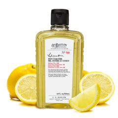 C.O. Bigelow Lemon Body Wash bottle pour delivers refreshing cleanse with lightweight moisture