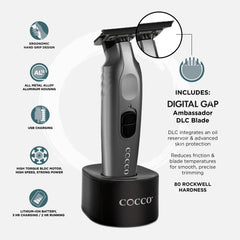 Cocco Veloce Pro Trimmer features DLC-coated blade for lasting sharpness.