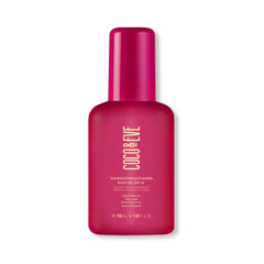 Coco & Eve Tan Boosting SPF45 oil pump for quick, even tanning and protection.