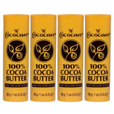 COCOCARE cocoa butter stick four-pack on white background delivers deep hydration and soft skin.