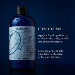 Cocojojo argan oil deep-conditioning for hair nourishment and shine.