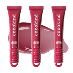 Cocokind Ceramide Lip Blur Balm Be Bold Burgundy tube close-up for glossy hydration