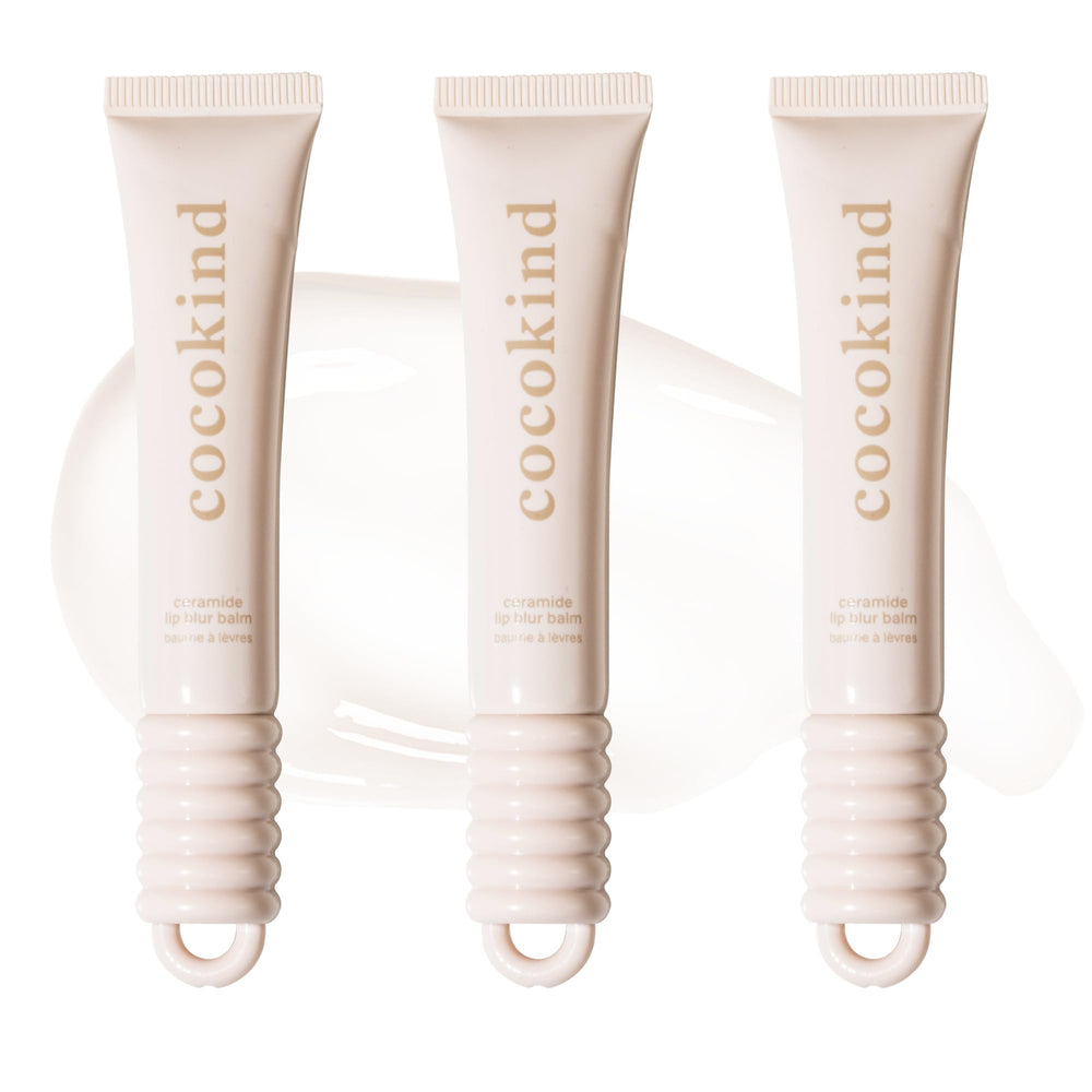 Cocokind Ceramide Lip Blur Balm Be Real pack shot highlights fragrance-free hydration for sensitive lips.