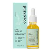 Cocokind Organic Chia Facial Oil bottle closeup for lightweight daily hydration and calm skin.
