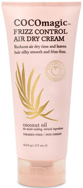 Cocomagic Frizz Control Air Dry Cream bottle demonstrates frizz control benefits