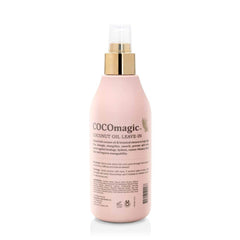 Cocomagic leave-in applied to damp hair aids detangling and frizz control.