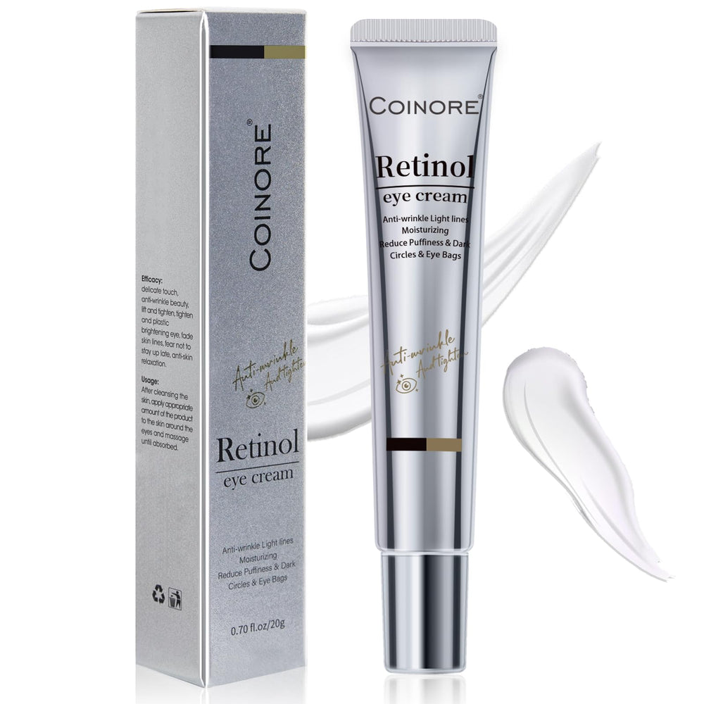 Coinore Retinol Under Eye Cream tube close-up for targeted eye-area care.