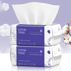 Cokoness disposable face towel pack unfolded showing soft cotton sheets for gentle cleansing