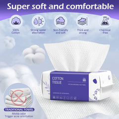 Cokoness disposable towel shown for dry use on face with high absorbency