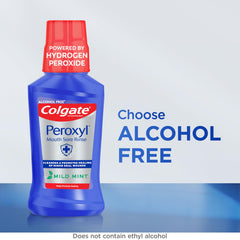 Colgate Peroxyl liquid foaming close-up illustrating gentle cleansing action