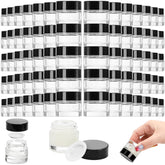 Coloch 70-pack glass jars set showing compact, travel-friendly containers for cosmetics.