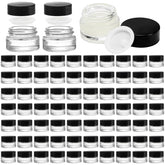 Coloch 90-pack 5ml glass jars with airtight lids for bulk cosmetics storage.