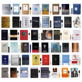 Cologne 11 designer samples vials for men close-up for portable fragrance exploration.