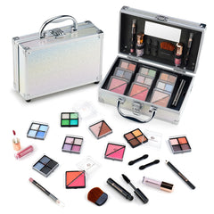 Color Nymph beginner makeup kit train case open for organized travel touchups.