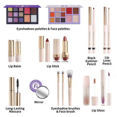 Color Nymph makeup gift set teens train-case open-ready organizer for quick touch-ups