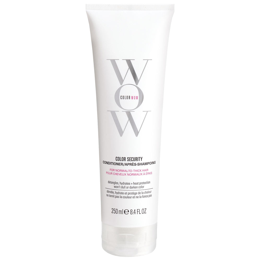 COLOR WOW Color Security Conditioner bottle pour highlighting color-safe hydration