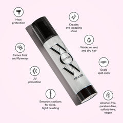 COLOR WOW Pop Lock glossy finish on hair boosts smoothness and color vibrancy