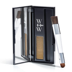 COLOR WOW Root Cover Up Dark Blonde bottle pour demonstrates instant grey coverage