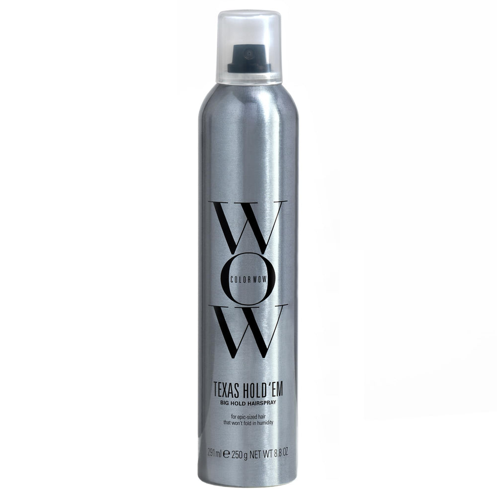 COLOR WOW Texas Hold 'Em Big Hold bottle on display for marathon-hold styling.