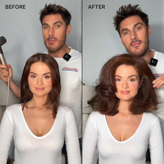 COLOR WOW Xtra Large Bombshell foam application displaying silky, thick strands