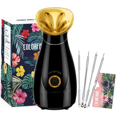Colorfarm Facial Steamer Nano Ionic nozzle delivers refined mist for deeper pore cleansing.