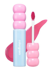 COLORGRAM Fruity Glass Tint 03 Soda Cool Peach hero shot shows long-lasting glossy apricot coral color