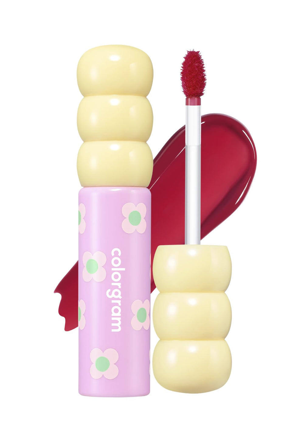 COLORGRAM Fruity Glass Tint 08 Lovely Raspberry bottle showcases long-lasting raspberry color.
