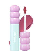 COLORGRAM Fruity Glass Tint 09 Heartful Mulberry pout with long-lasting glossy color