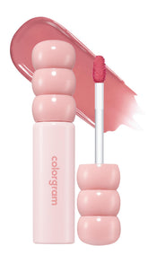 COLORGRAM Fruity Glass Tint 14 Sulky Lychee bottle shows glassy shine and extended wear