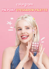 COLORGRAM Pin Point Eyeshadow Palette 02 swatches display matte, glitter, and shimmer for day-to-night shading.