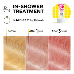 COLORLOMO wet hair daily use application demonstrates a 3 minute color maintenance