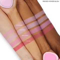 ColourPop Silky Powder Blush cheek-swatch demonstrates true-to-color pigment on cheeks.
