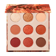 ColourPop Rock On Eyeshadow Palette front swatches show warm terracotta tones for effortless day-to-night looks