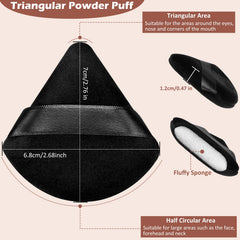 Colovis velvet triangle puff closeup shows soft fabric for gentle blending and comfort