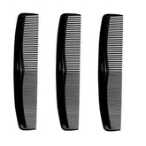 Comfort Axis 8-inch dressing comb set in black, three-pack for everyday styling.