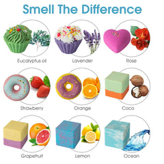 Comfso bath bombs with varied colors intrigues kids and enhances sensory play during bath time.