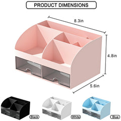 COMFYROOM cosmetic storage 6 sections and 2 drawers open view for easy access.