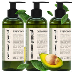 common ground natural hand wash bottle pours for everyday cleansing and skin hydration.