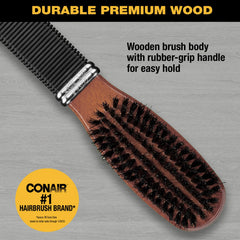 Conair All-Purpose Boar Bristle Hairbrush with rubber grip for comfortable brushing