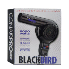Conair BB075W Pro Blackbird hair dryer close-up showing hinged filters for easy cleaning
