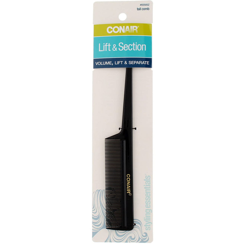 Conair hard rubber tail comb pack 3 offers precise parting for smooth roller settings.