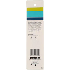 Conair hard rubber tail comb pack 3 teeth smooth hair for a polished finish and controlled styling.