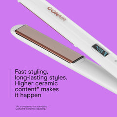 Conair heat settings display shows 30 temperatures for tailored styling.