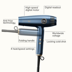 Conair Infiniti PRO DigitalAIRE 2.0 with diffuser attached demonstrating frizz control