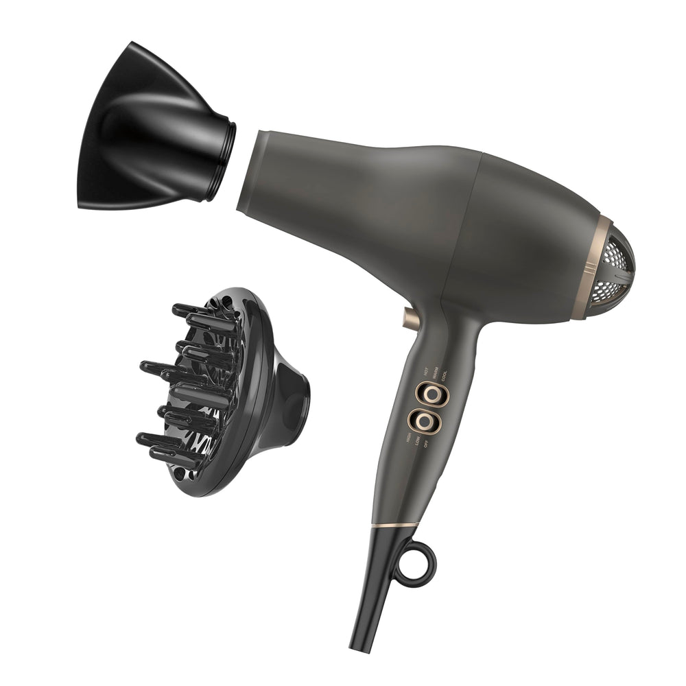 Conair Infiniti Pro FloMotion Pro dryer front view for powerful styling at home.