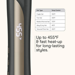 Conair Infiniti Pro tourmaline flat iron plates closeup highlighting frizz-reducing coating.