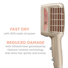 Conair InfinitiPRO dual-row straightening comb smooths hair for sleek looks.