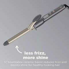 Conair InfinitiPRO curling iron displays quick heat-up timer for fast styling readiness.